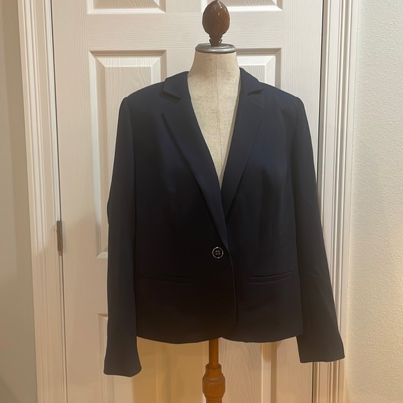 Lane Bryant blazer navy blue suit jacket cotton blend women’s plus size 20 nwts - Picture 1 of 13